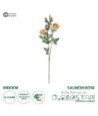 GloboStar® Artificial Garden SALMON ROSE BRANCH 21149 Τεχνητό Διακοσμητικό Κλαδί Σαμπανιζέ Τριαντάφυλλο Y65cm